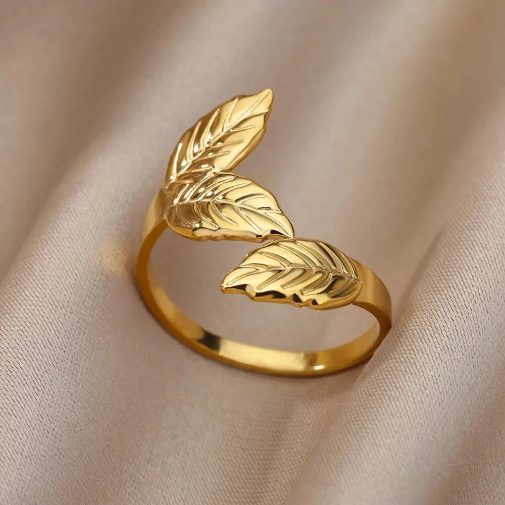 Luxury Rings for Women Gold Color Stainless Steel