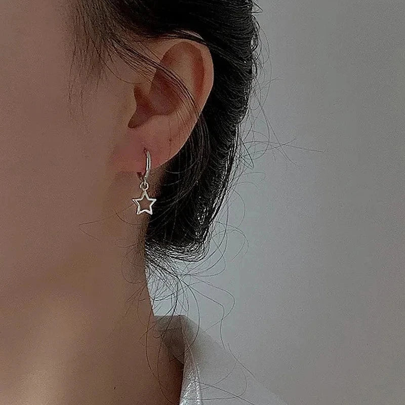 TRENDY Fashion Earrings Gifts for Women, New Creative Star Hoop
