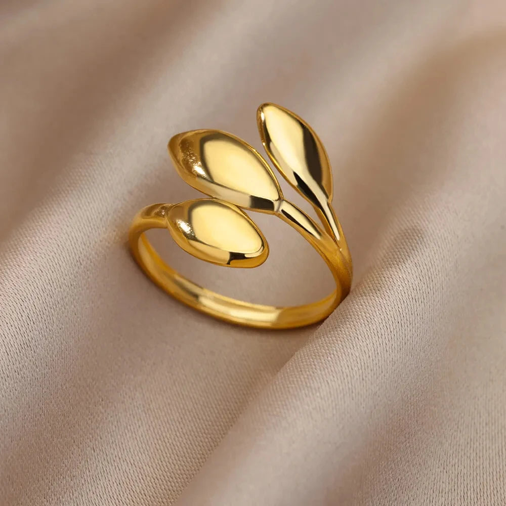Luxury Rings for Women Gold Color Stainless Steel
