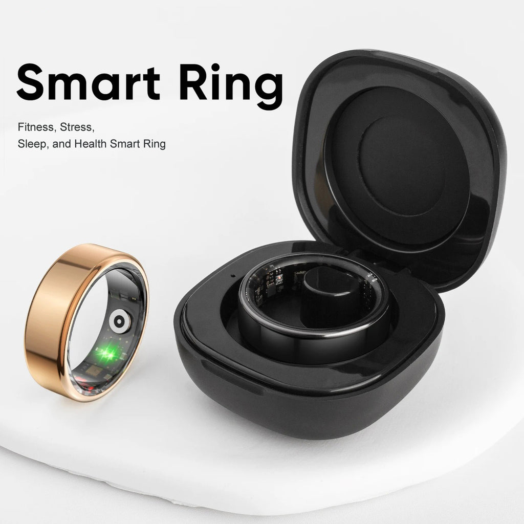 Smart Ring with Charging Case for Men Women