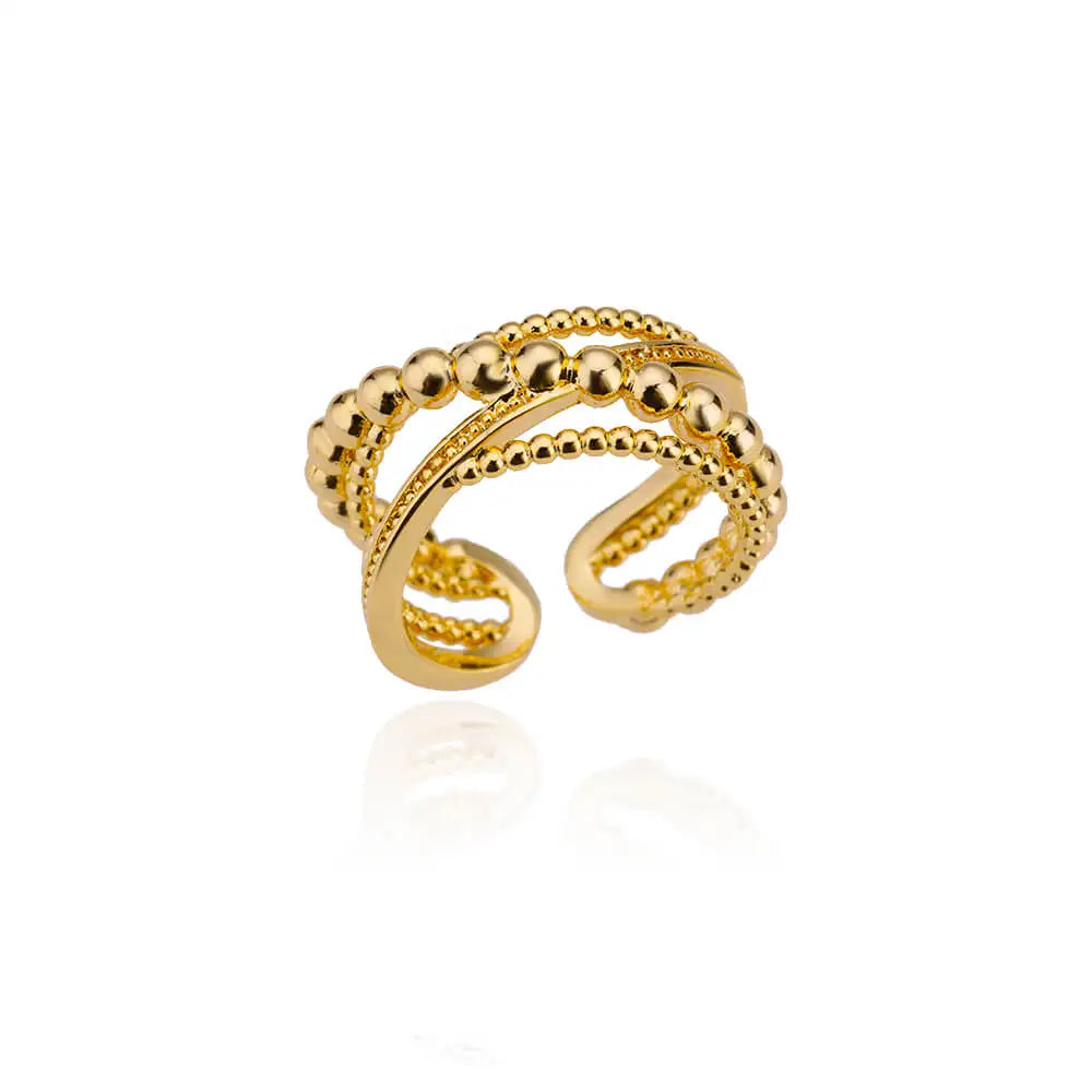 Luxury Rings for Women Gold Color Stainless Steel