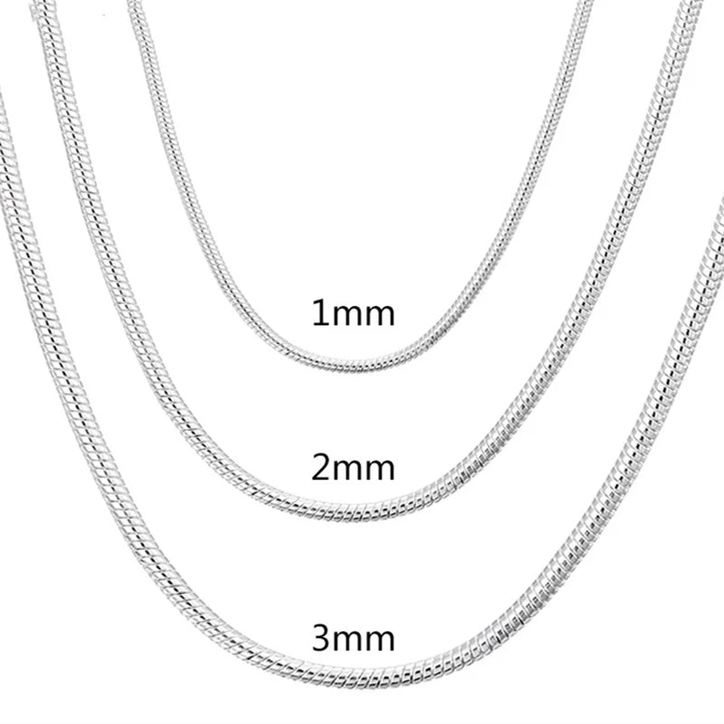 DOTEFFIL Necklace For Men Women Fashion solid Snake Chain