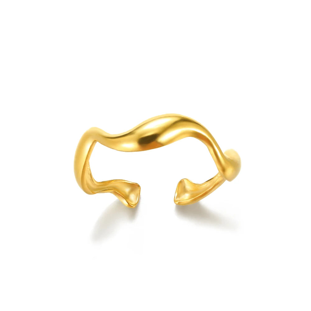 Luxury Rings for Women Gold Color Stainless Steel