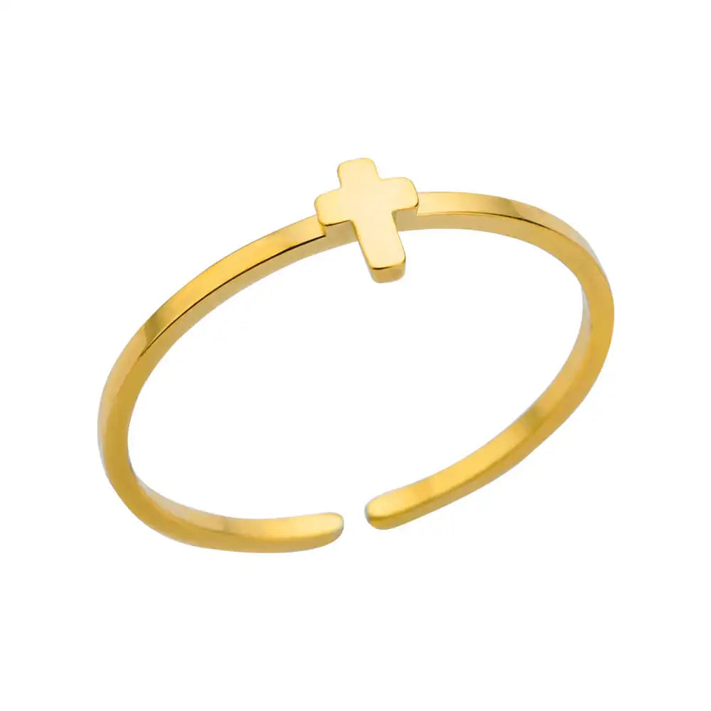Luxury Rings for Women Gold Color Stainless Steel