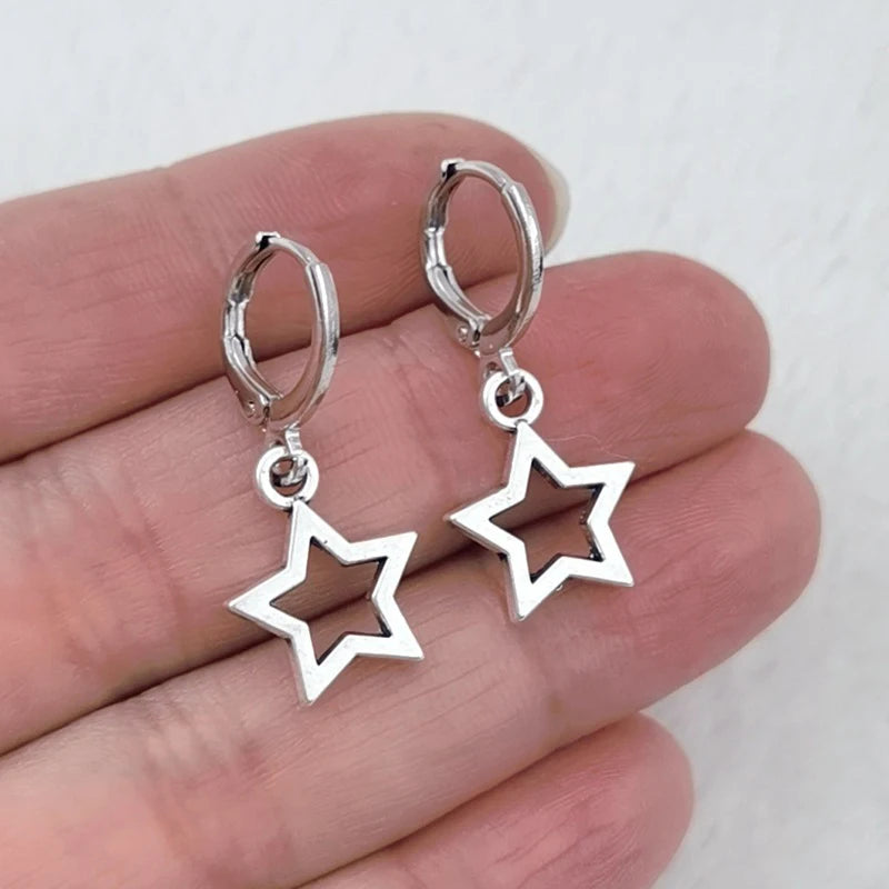 TRENDY Fashion Earrings Gifts for Women, New Creative Star Hoop