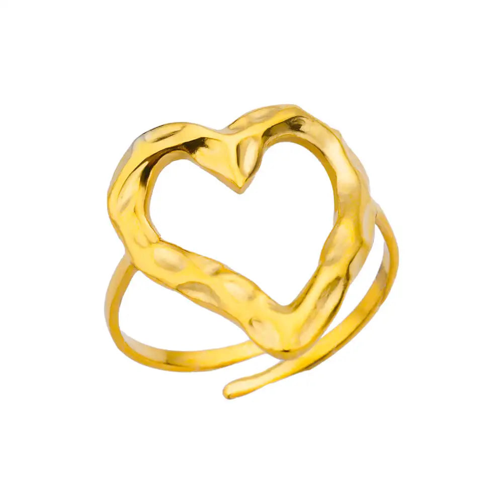 Luxury Rings for Women Gold Color Stainless Steel