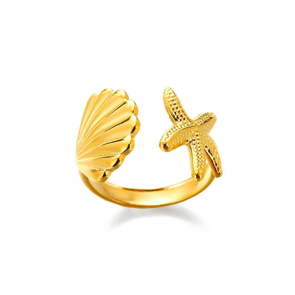 Luxury Rings for Women Gold Color Stainless Steel