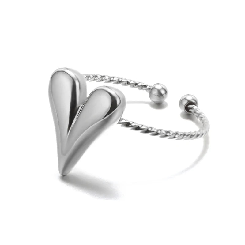 Luxury Rings for Women Gold Color Stainless Steel