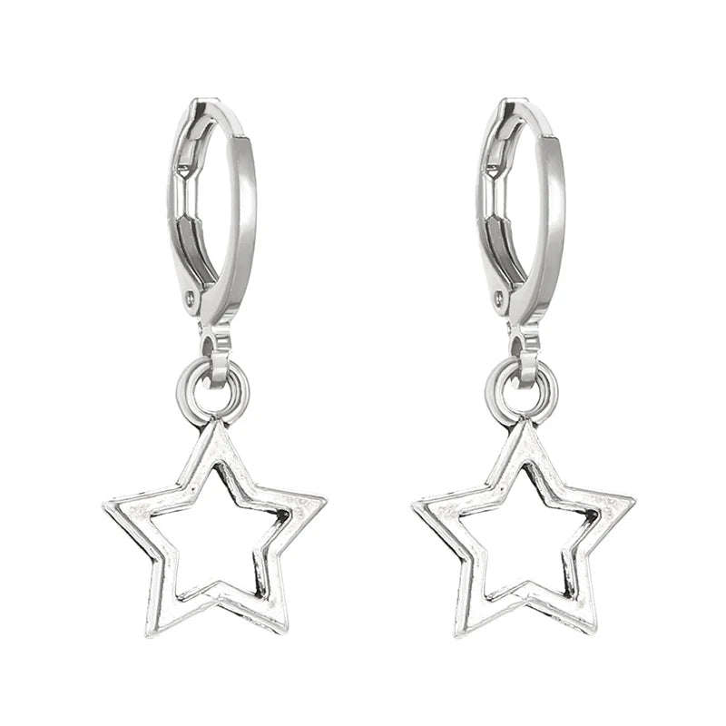 TRENDY Fashion Earrings Gifts for Women, New Creative Star Hoop