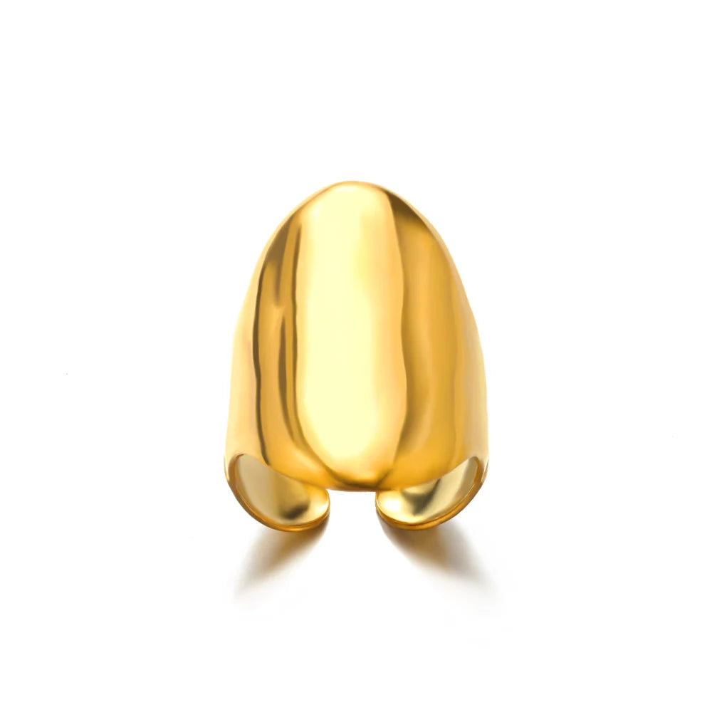 Luxury Rings for Women Gold Color Stainless Steel