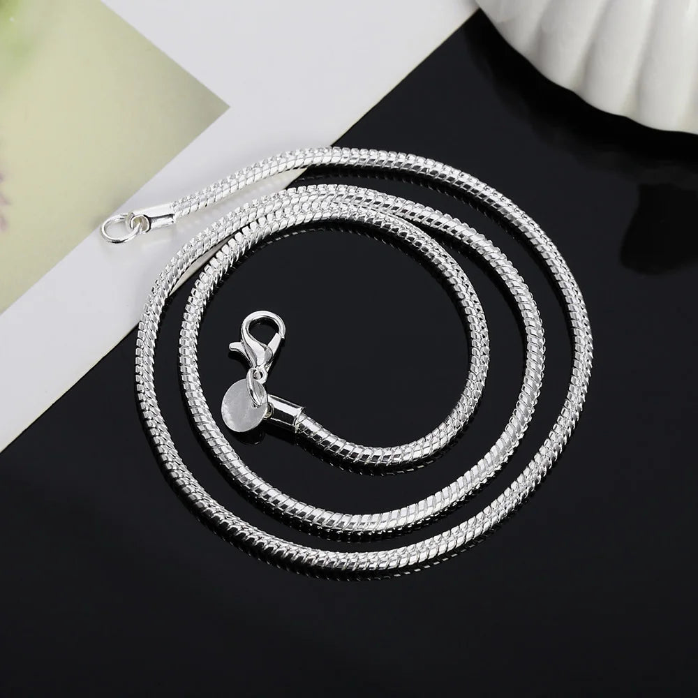 DOTEFFIL Necklace For Men Women Fashion solid Snake Chain