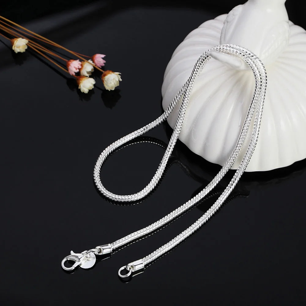 DOTEFFIL Necklace For Men Women Fashion solid Snake Chain