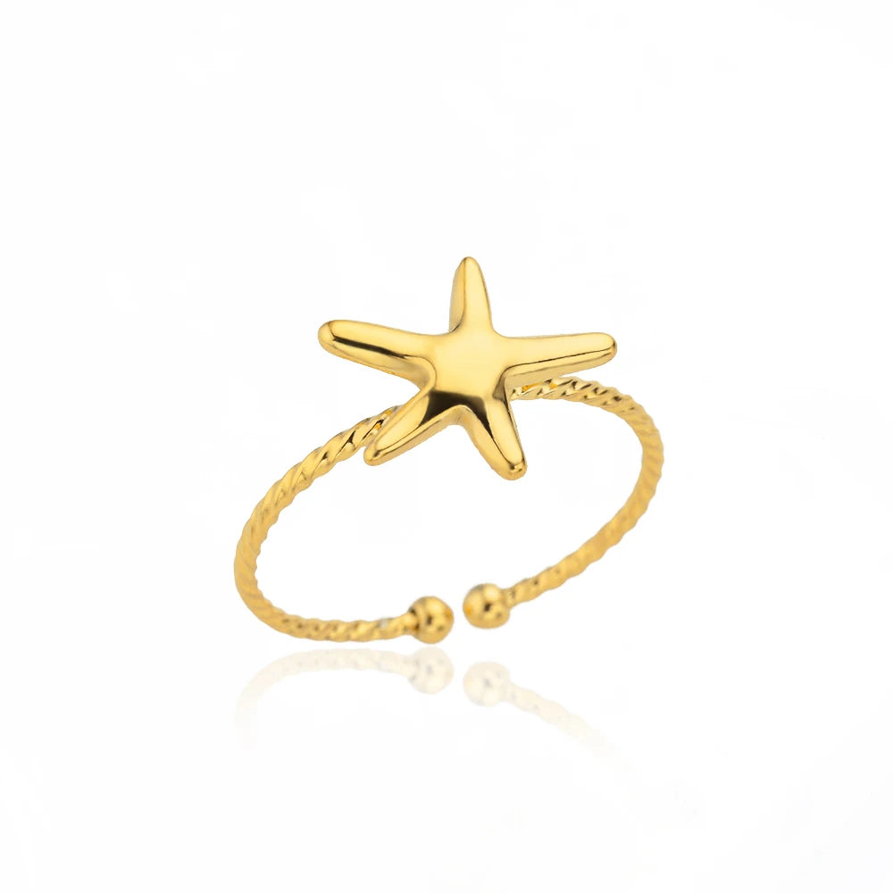 Luxury Rings for Women Gold Color Stainless Steel