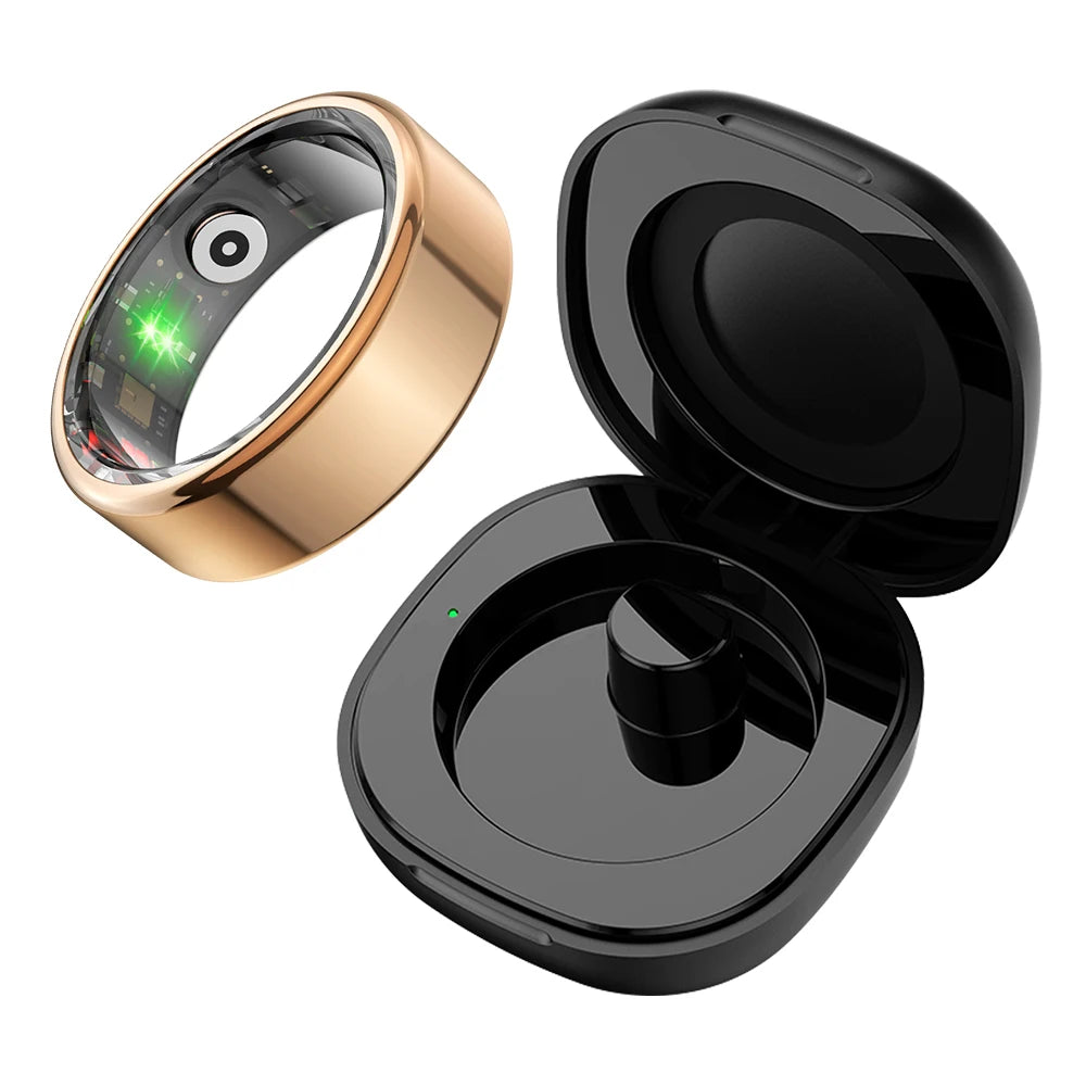Smart Ring with Charging Case for Men Women