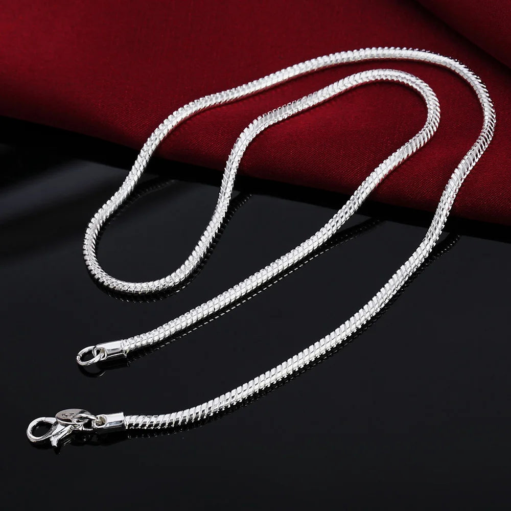 DOTEFFIL Necklace For Men Women Fashion solid Snake Chain