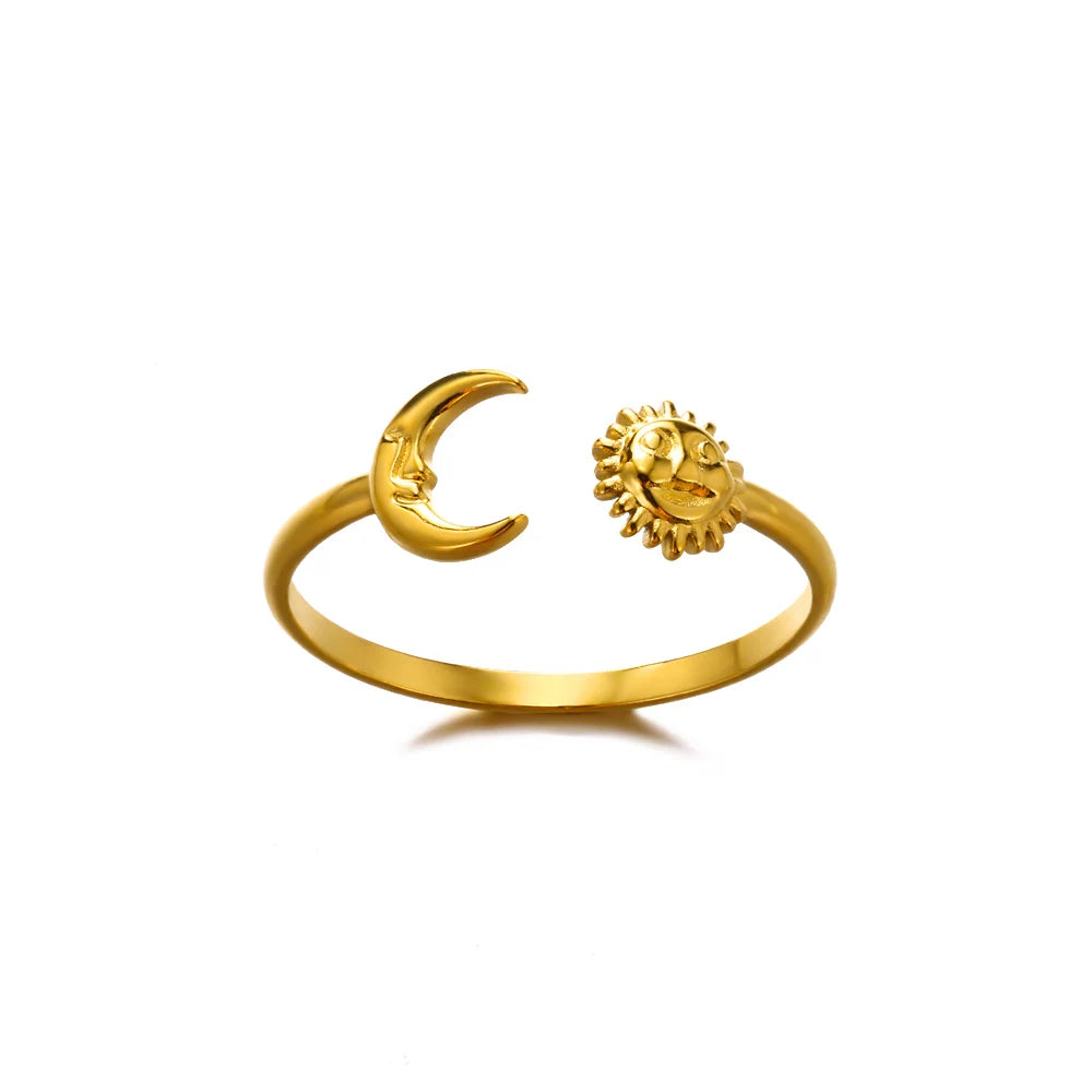 Luxury Rings for Women Gold Color Stainless Steel