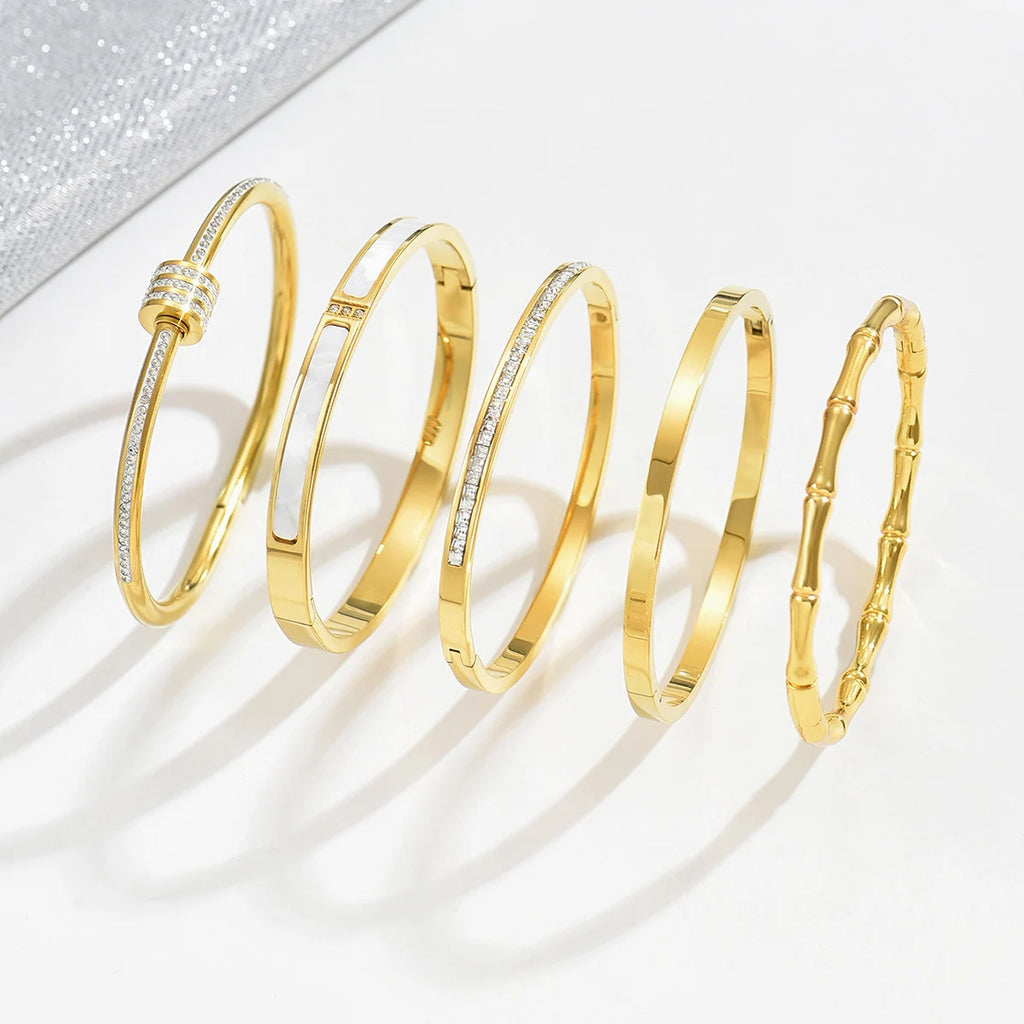 Women's bracelet gold bangles