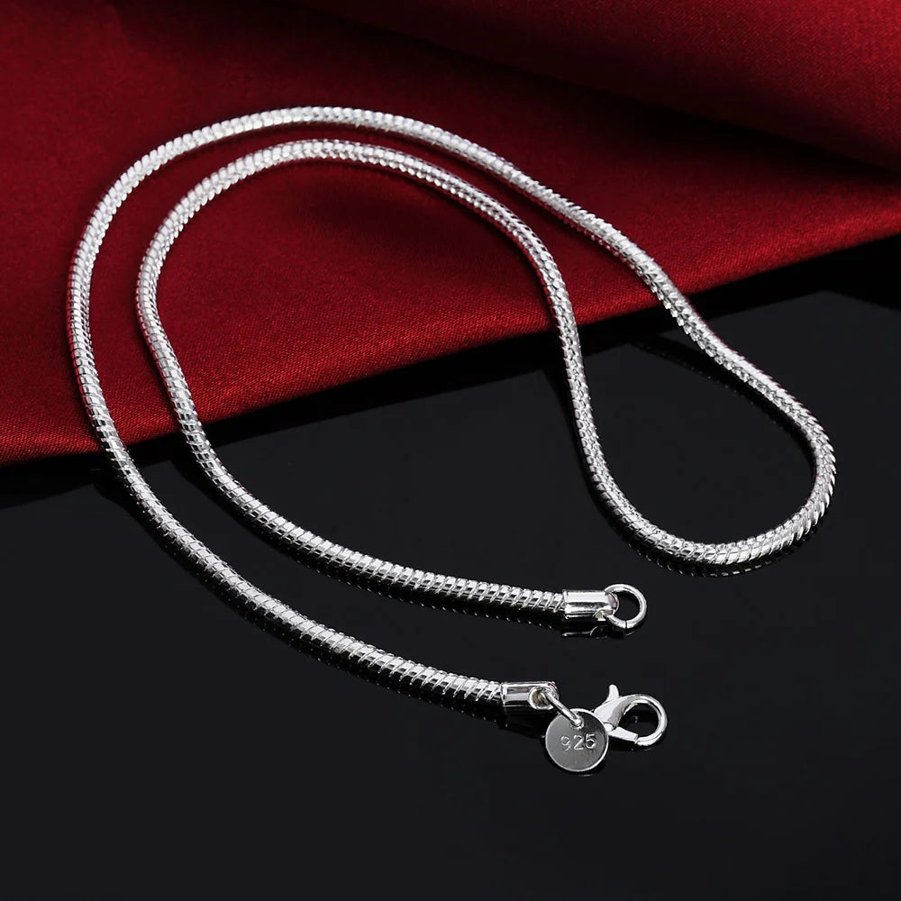 DOTEFFIL Necklace For Men Women Fashion solid Snake Chain