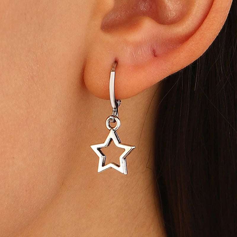 TRENDY Fashion Earrings Gifts for Women, New Creative Star Hoop