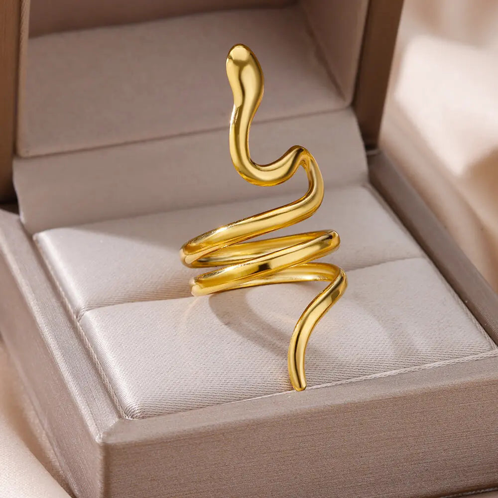 Luxury Rings for Women Gold Color Stainless Steel