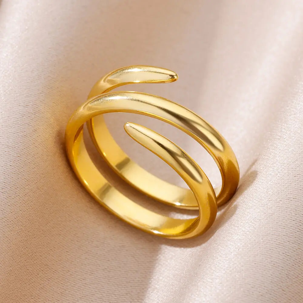 Luxury Rings for Women Gold Color Stainless Steel